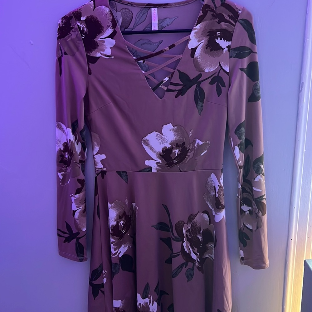 Flower Long Sleeve Dress